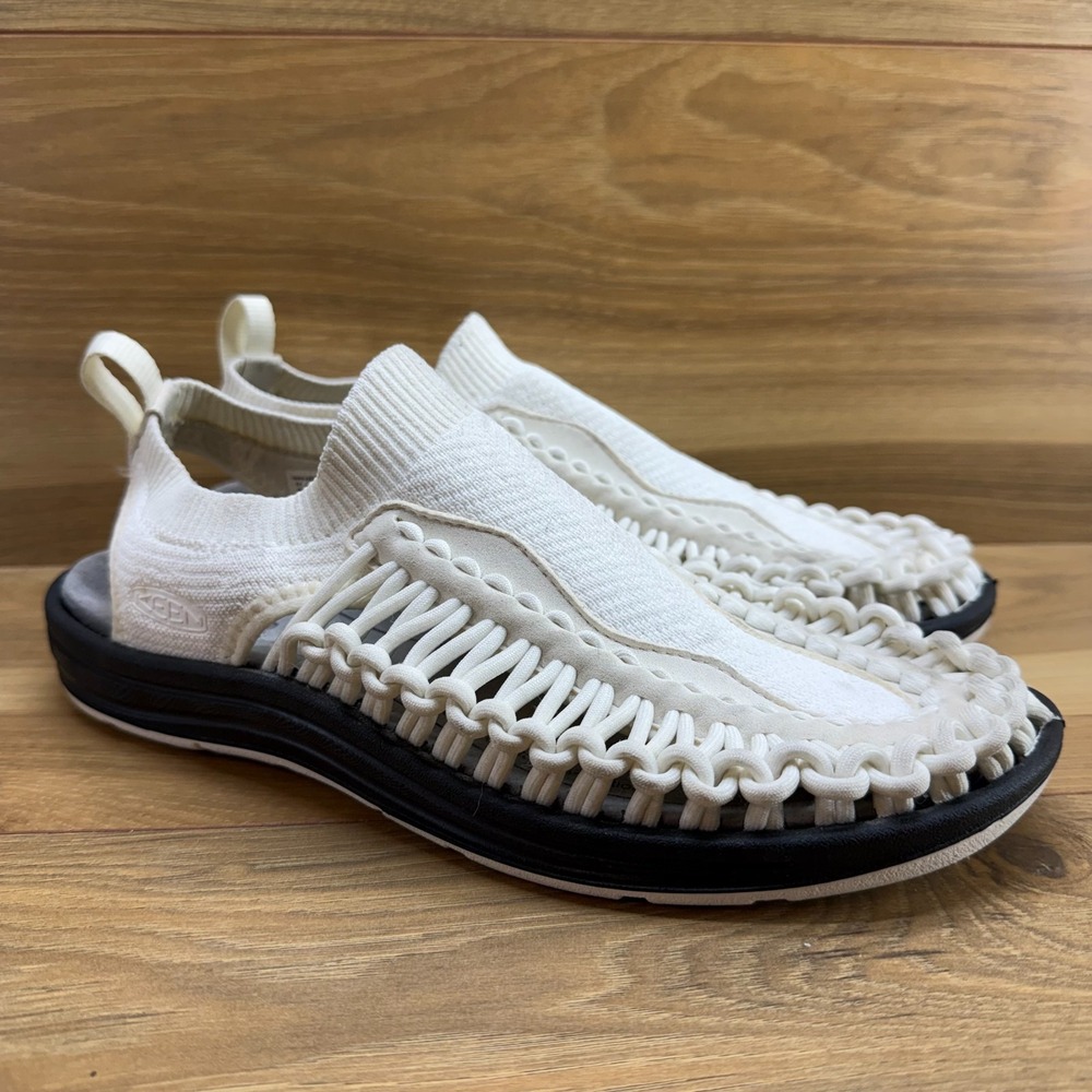 Keen Uneek Evo Sandals Mens 10 White Rope Silp On Outdoor Stretch Shoes